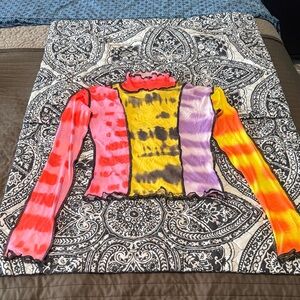 Colorful Tie-Dye Long Sleeve Top